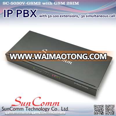SC-5030V-GSM2 Office Wireless GSM 2SIM IP PBX with 50-100ext 30 simultaneous call