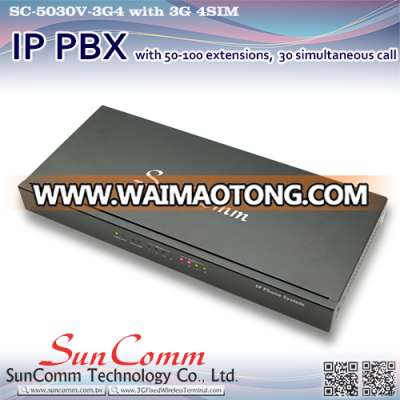 SC-5030V-3G4 Hot sell ip phone system IP PBX with 3G 4SIM